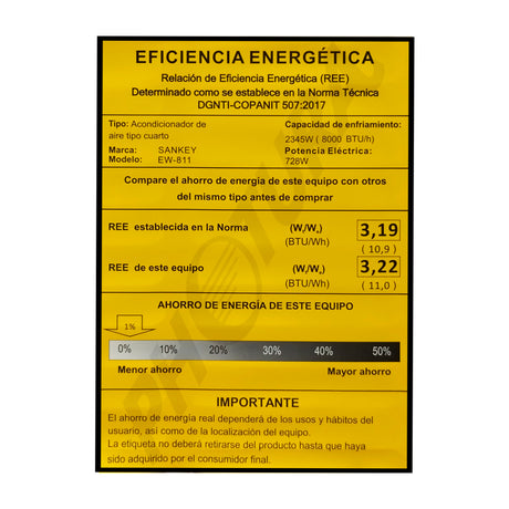 Sankey Aire Acondicionado de Ventana 8,000 BTU | Enfriamiento Supremo | Silencioso | 110v