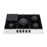 Drija Ferrara 76 Pro Estufa Empotrable a Gas de Vidrio Templado / Acero Inoxidable | 5 Quemadores | 5 Válvulas de Seguridad | Plancha de Hierro Fundido