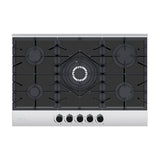 Drija Ferrara 76 Pro Estufa Empotrable a Gas de Vidrio Templado / Acero Inoxidable | 5 Quemadores | 5 Válvulas de Seguridad | Plancha de Hierro Fundido