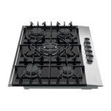Drija Ferrara 76 Pro Estufa Empotrable a Gas de Vidrio Templado / Acero Inoxidable | 5 Quemadores | 5 Válvulas de Seguridad | Plancha de Hierro Fundido