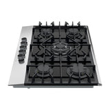 Drija Ferrara 76 Pro Estufa Empotrable a Gas de Vidrio Templado / Acero Inoxidable | 5 Quemadores | 5 Válvulas de Seguridad | Plancha de Hierro Fundido