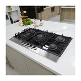 Drija Ferrara 76 Estufa Empotrable a Gas de Vidrio Templado / Acero Inoxidable | 5 Quemadores | 5 Válvulas de Seguridad