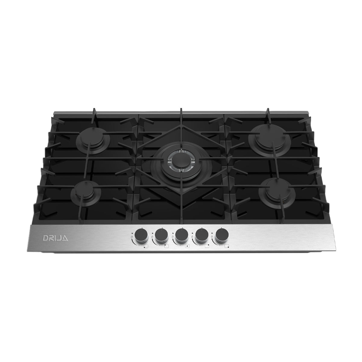 Drija Ferrara 90 Pro Estufa Empotrable a Gas de Vidrio Templado / Acero Inoxidable | 5 Quemadores | 5 Válvulas de Seguridad