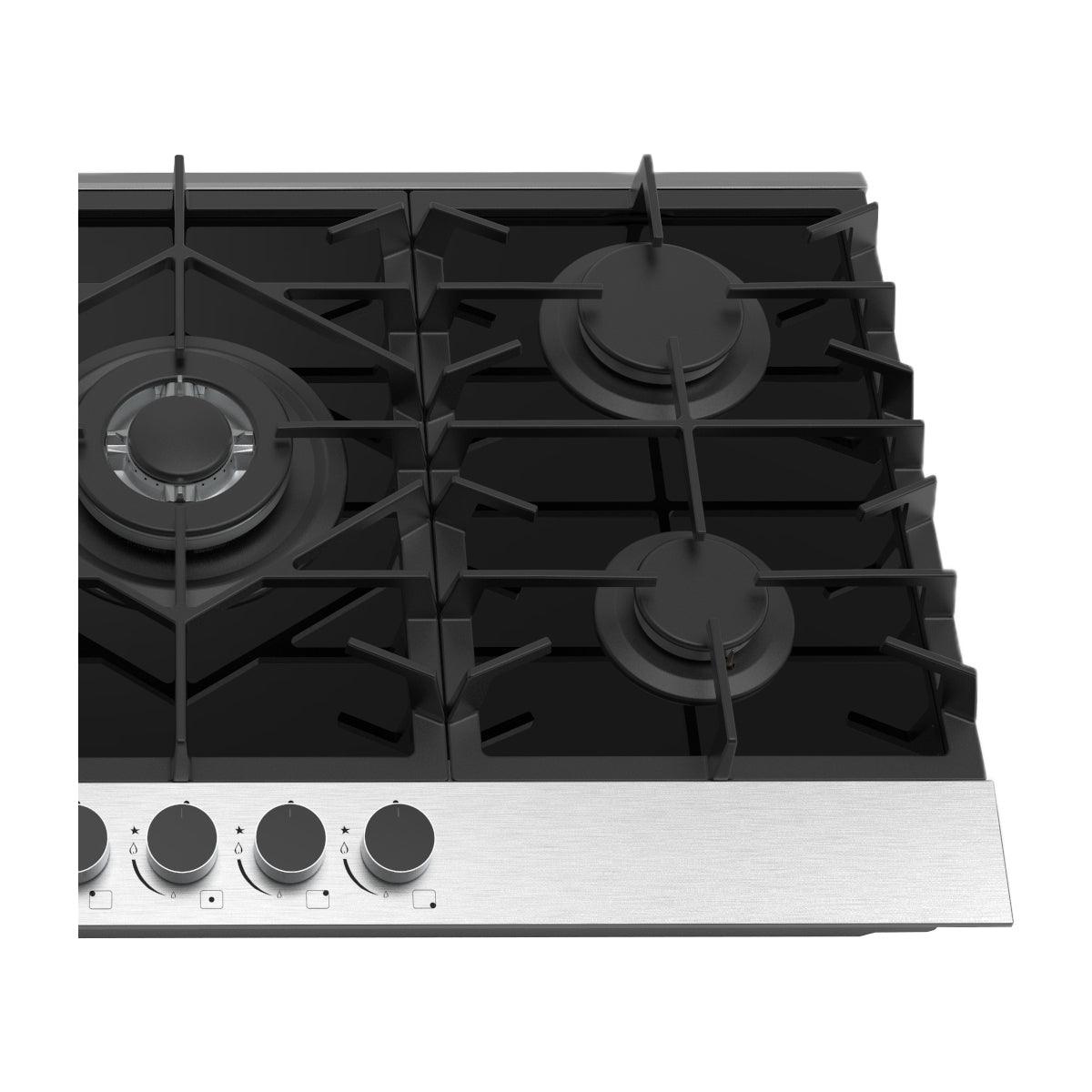 Drija Ferrara 90 Pro Estufa Empotrable a Gas de Vidrio Templado / Acero Inoxidable | 5 Quemadores | 5 Válvulas de Seguridad