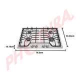 Frigidaire Estufa Empotrable a Gas de Acero Inoxidable | 30" | 4 Quemadores | Parrillas Continuas