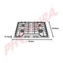 Frigidaire Estufa Empotrable a Gas de Acero Inoxidable | 30" | 4 Quemadores | Parrillas Continuas