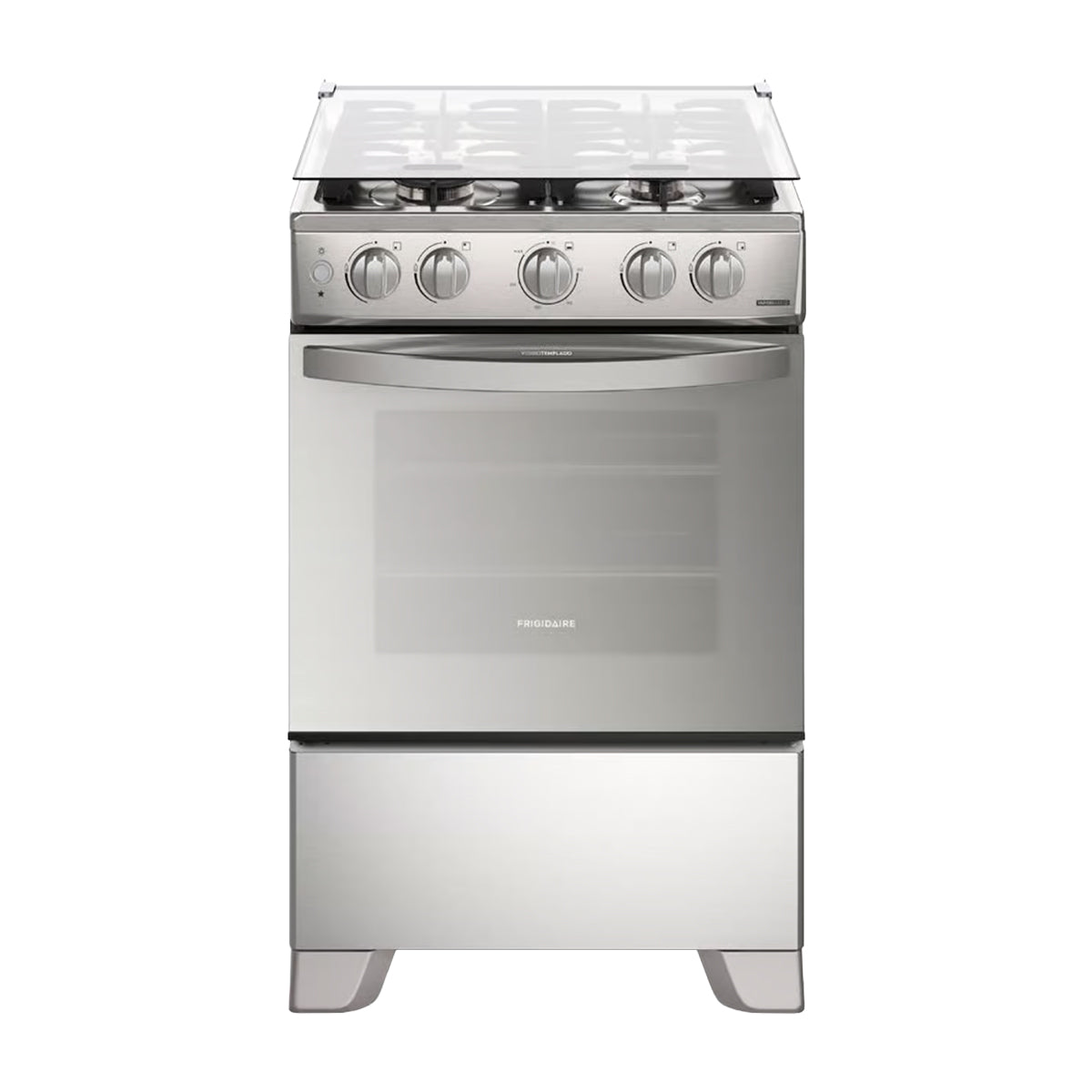 Frigidaire Estufa a Gas de Acero Inoxidable | Vapor Bake | Tapa | Enc. Eléctrico | 24" | 4 Quemadores