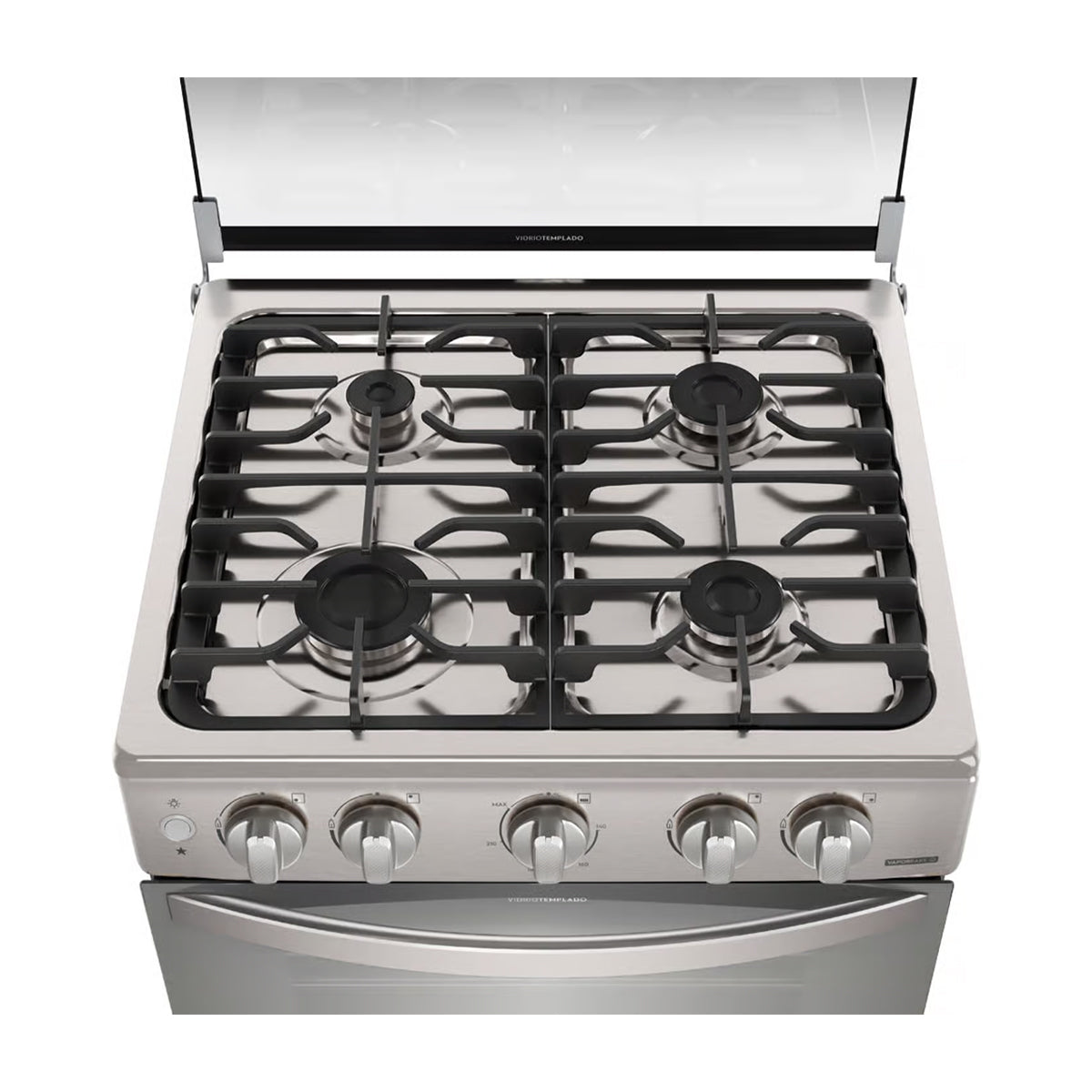 Frigidaire Estufa a Gas de Acero Inoxidable | Vapor Bake | Tapa | Enc. Eléctrico | 24" | 4 Quemadores