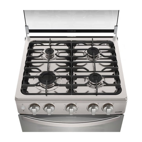 Frigidaire Estufa a Gas de Acero Inoxidable | Vapor Bake | Tapa | Enc. Eléctrico | 24" | 4 Quemadores