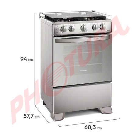 Frigidaire Estufa a Gas de Acero Inoxidable | Vapor Bake | Tapa | Enc. Eléctrico | 24" | 4 Quemadores