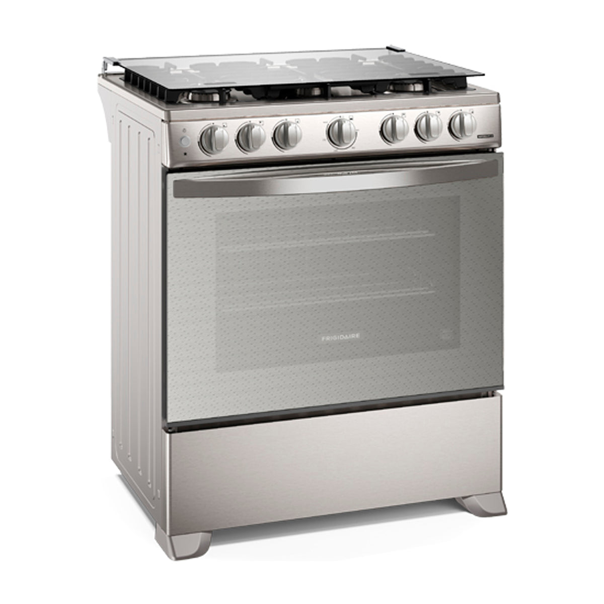 Frigidaire Estufa a Gas de Acero Inoxidable | Vapor Bake | Tapa | Enc. Eléctrico | 30" | 6 Quemadores