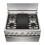 Frigidaire Estufa a Gas de Acero Inoxidable | Vapor Bake | Tapa | Enc. Eléctrico | 30" | 6 Quemadores