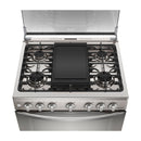 Frigidaire Estufa a Gas de Acero Inoxidable | Vapor Bake | Tapa | Enc. Eléctrico | 30" | 6 Quemadores