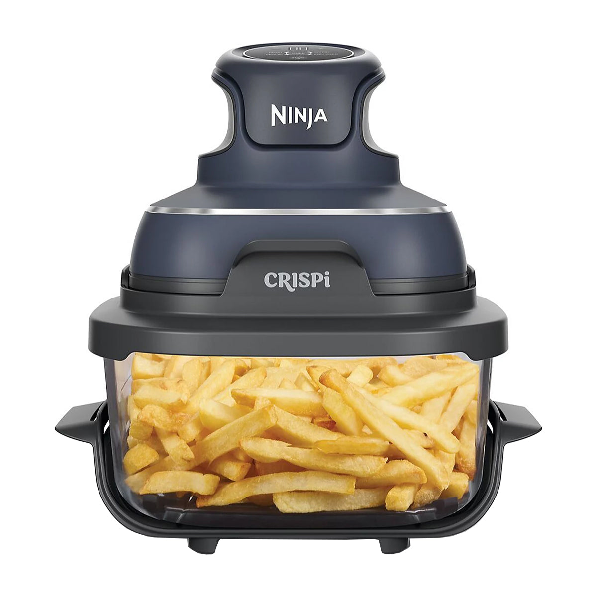 Ninja Crispi Freidora de Aire Portátil De Vidrio 4-en-1 | 4QT | Tecnología PowerPod | Cristalería TempWare | Hornea y Fríe | Azul