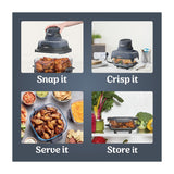 Ninja Crispi Freidora de Aire Portátil De Vidrio 4-en-1 | 4QT | Tecnología PowerPod | Cristalería TempWare | Hornea y Fríe | Azul