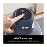 Ninja Crispi Freidora de Aire Portátil De Vidrio 4-en-1 | 4QT | Tecnología PowerPod | Cristalería TempWare | Hornea y Fríe | Azul
