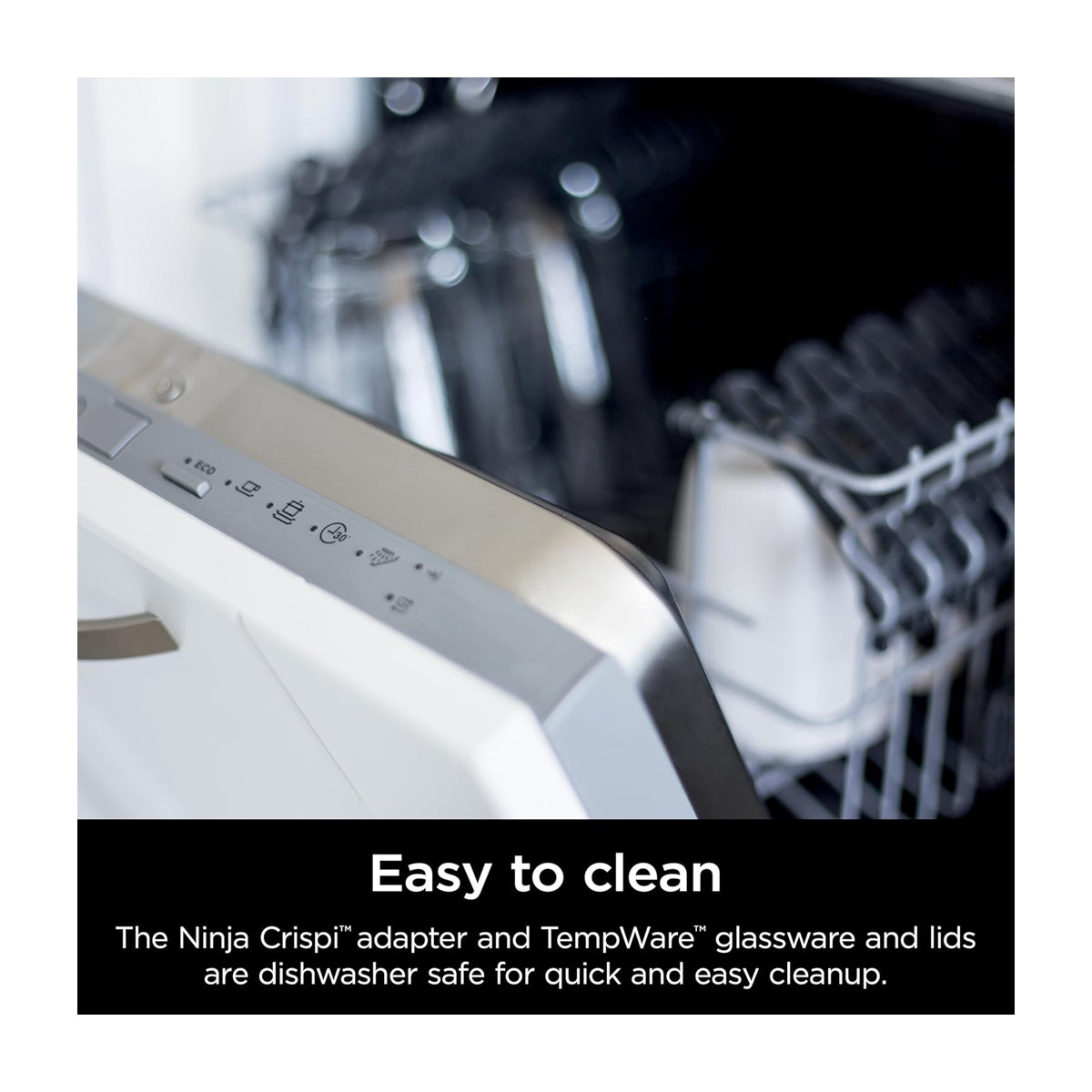 Ninja Crispi Freidora de Aire Portátil De Vidrio 4-en-1 | 4QT | Tecnología PowerPod | Cristalería TempWare | Hornea y Fríe | Azul