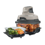 Ninja Crispi Freidora de Aire Portátil De Vidrio 4-en-1 | 4QT | Tecnología PowerPod | Cristalería TempWare | Hornea y Fríe | Stone