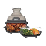 Ninja Crispi Freidora de Aire Portátil De Vidrio 4-en-1 | 4QT | Tecnología PowerPod | Cristalería TempWare | Hornea y Fríe | Stone