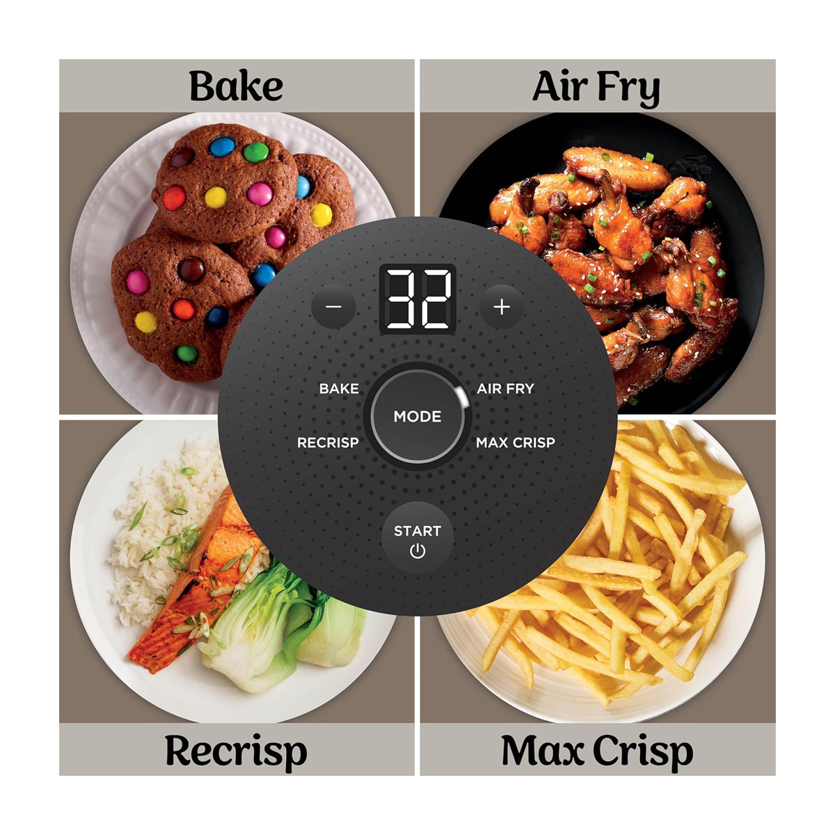 Ninja Crispi Freidora de Aire Portátil De Vidrio 4-en-1 | 4QT | Tecnología PowerPod | Cristalería TempWare | Hornea y Fríe | Stone