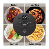 Ninja Crispi Freidora de Aire Portátil De Vidrio 4-en-1 | 4QT | Tecnología PowerPod | Cristalería TempWare | Hornea y Fríe | Stone