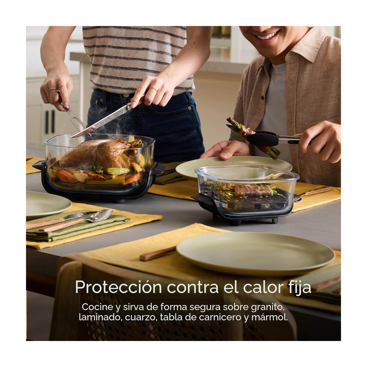 Ninja Crispi Freidora de Aire Portátil De Vidrio 4-en-1 | 4QT | Tecnología PowerPod | Cristalería TempWare | Hornea y Fríe | Stone