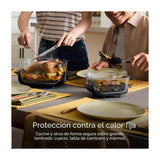 Ninja Crispi Freidora de Aire Portátil De Vidrio 4-en-1 | 4QT | Tecnología PowerPod | Cristalería TempWare | Hornea y Fríe | Stone