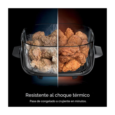 Ninja Crispi Freidora de Aire Portátil De Vidrio 4-en-1 | 4QT | Tecnología PowerPod | Cristalería TempWare | Hornea y Fríe | Stone