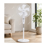 Sankey Abanico de Pedestal de 16" | 4 Velocidades | Temporizador de hasta 60 Minutos | Blanco