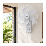 Sankey Abanico de Pared de 16" | 3 Velocidades | Altura Ajustable | Blanco