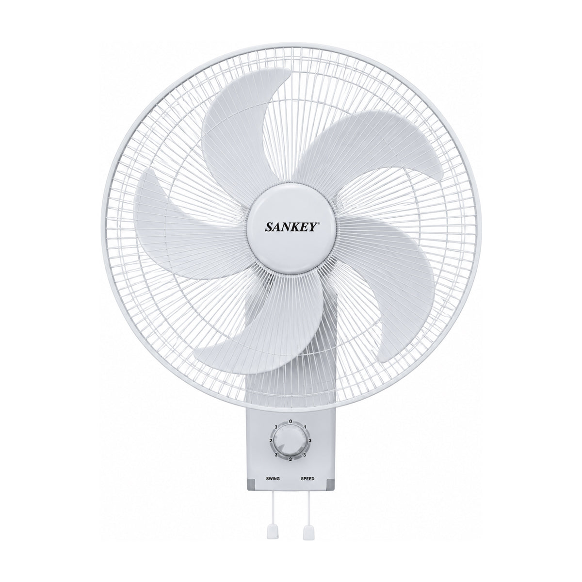 Sankey Abanico de Pared de 16" | 3 Velocidades | Altura Ajustable | Blanco