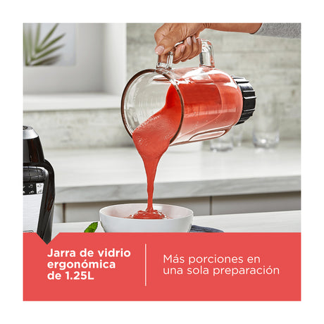 Black & Decker Ice Crush Licuadora de 8 Velocidades | Función de Pulso | Jarra de Vidrio | 1.25L | 700W | Negro