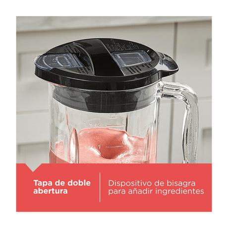 Black & Decker Ice Crush Licuadora de 8 Velocidades | Función de Pulso | Jarra de Vidrio | 1.25L | 700W | Negro