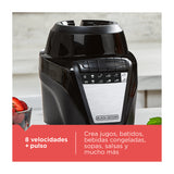 Black & Decker Ice Crush Licuadora de 8 Velocidades | Función de Pulso | Jarra de Vidrio | 1.25L | 700W | Negro
