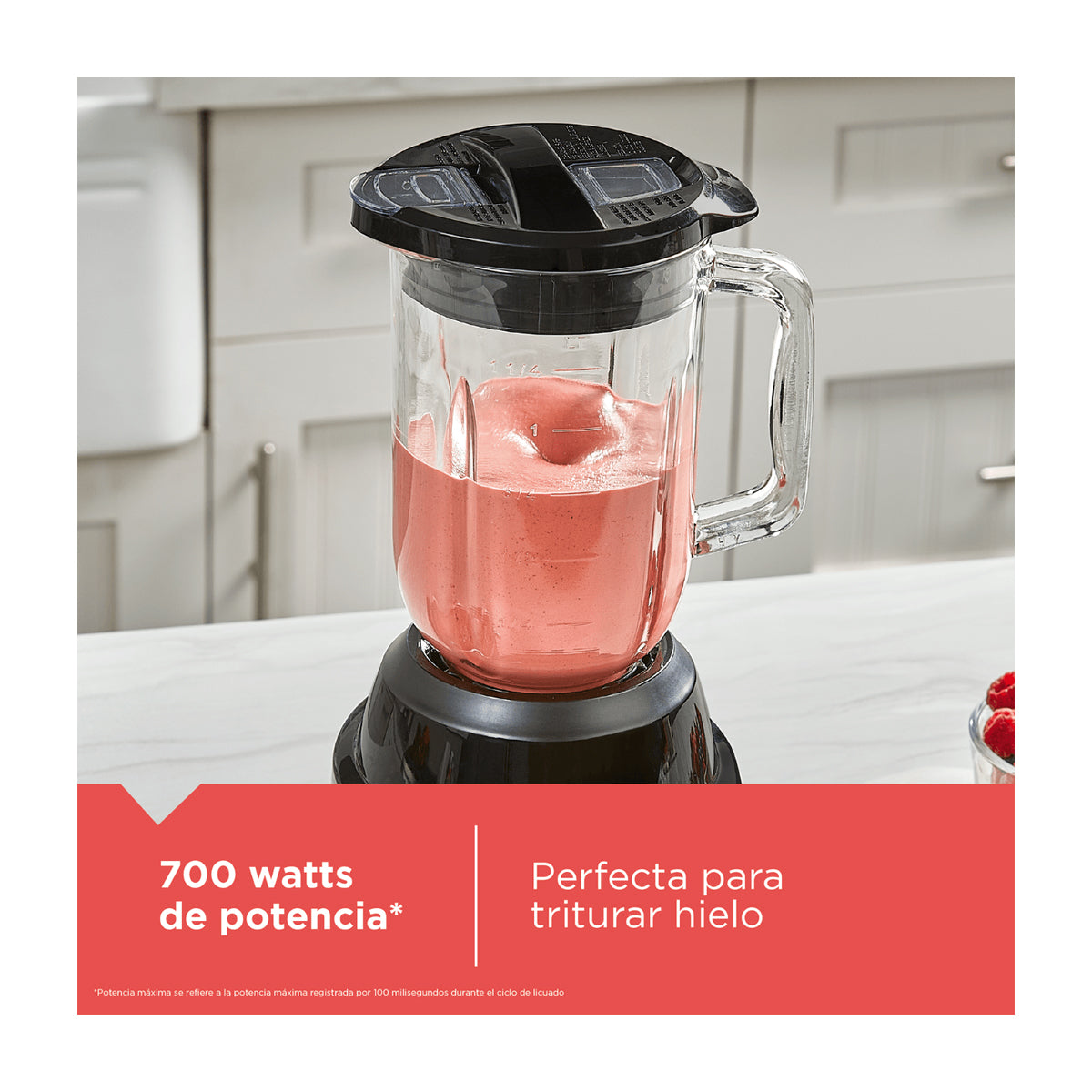 Black & Decker Ice Crush Licuadora de 8 Velocidades | Función de Pulso | Jarra de Vidrio | 1.25L | 700W | Negro