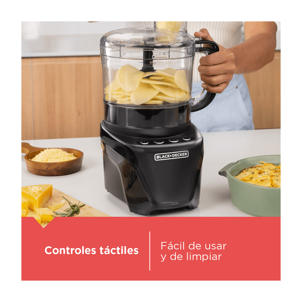 Black & Decker Procesador de Alimentos de 8 Tazas | 2 Velocidades | Hoja en S | 850W | Negro