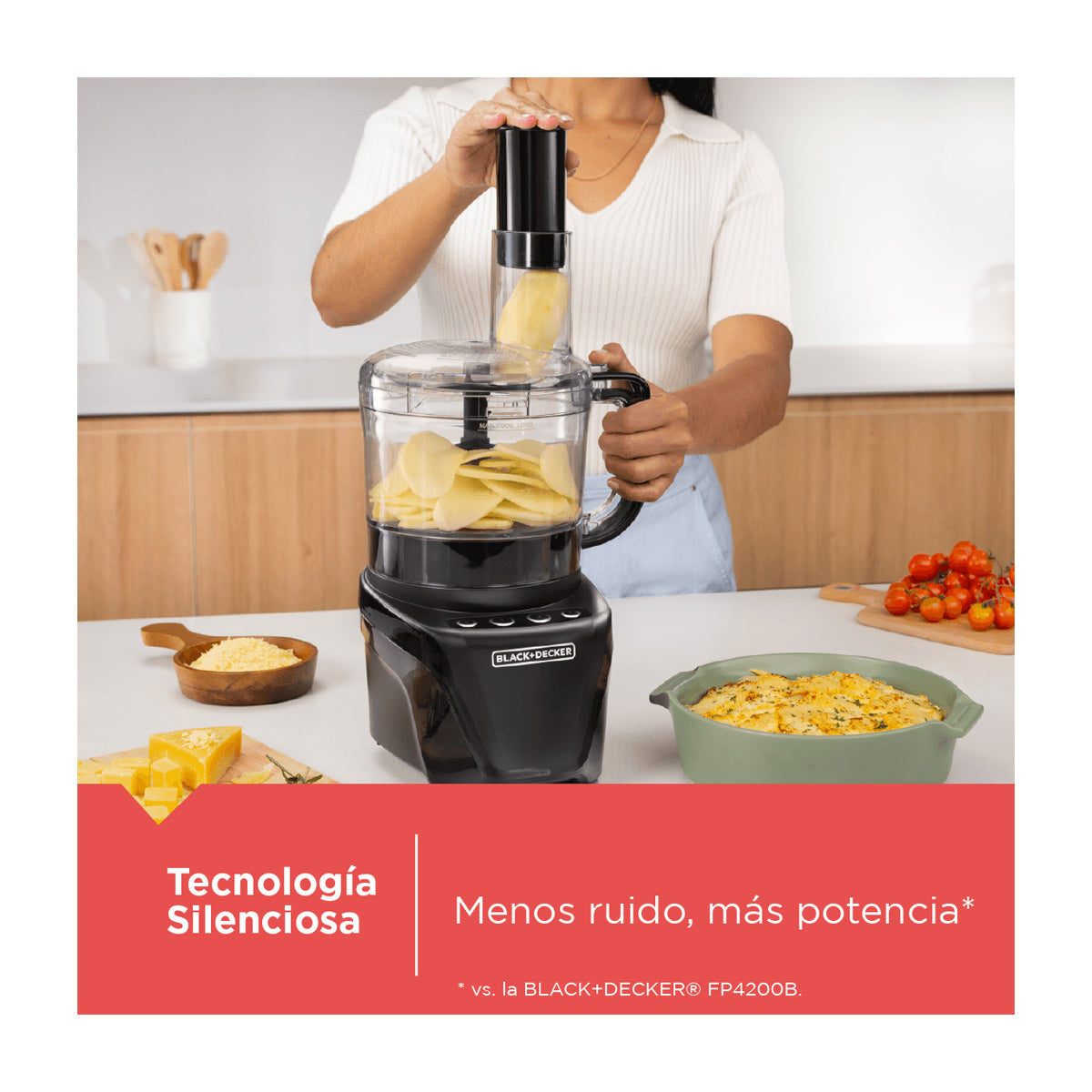 Black & Decker Procesador de Alimentos de 8 Tazas | 2 Velocidades | Hoja en S | 850W | Negro