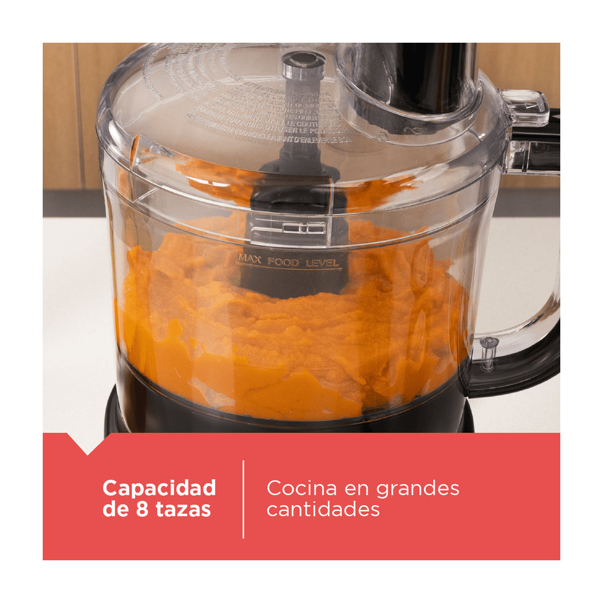 Black & Decker Procesador de Alimentos de 8 Tazas | 2 Velocidades | Hoja en S | 850W | Negro