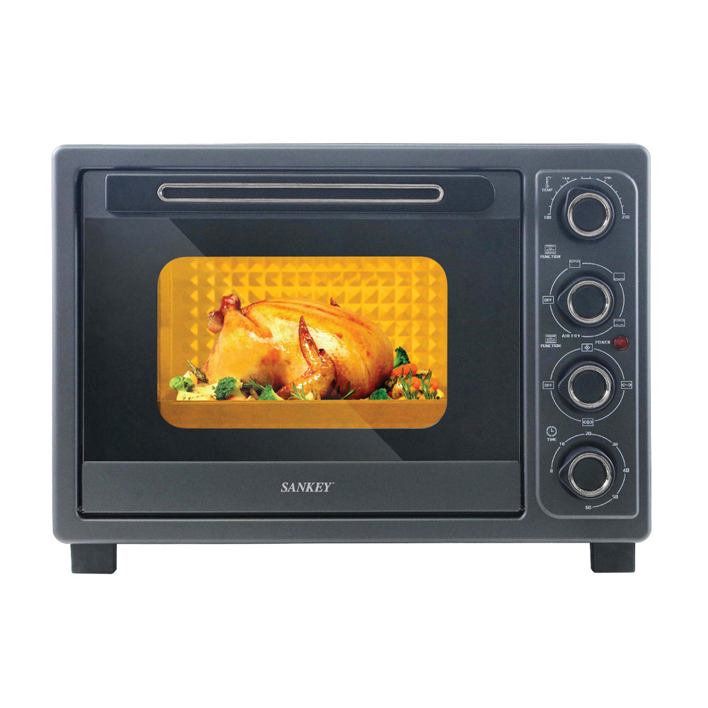 Sankey Horno Eléctrico de 58L | Freidora de Aire | Convección | Temporizador | 1800W | Gris