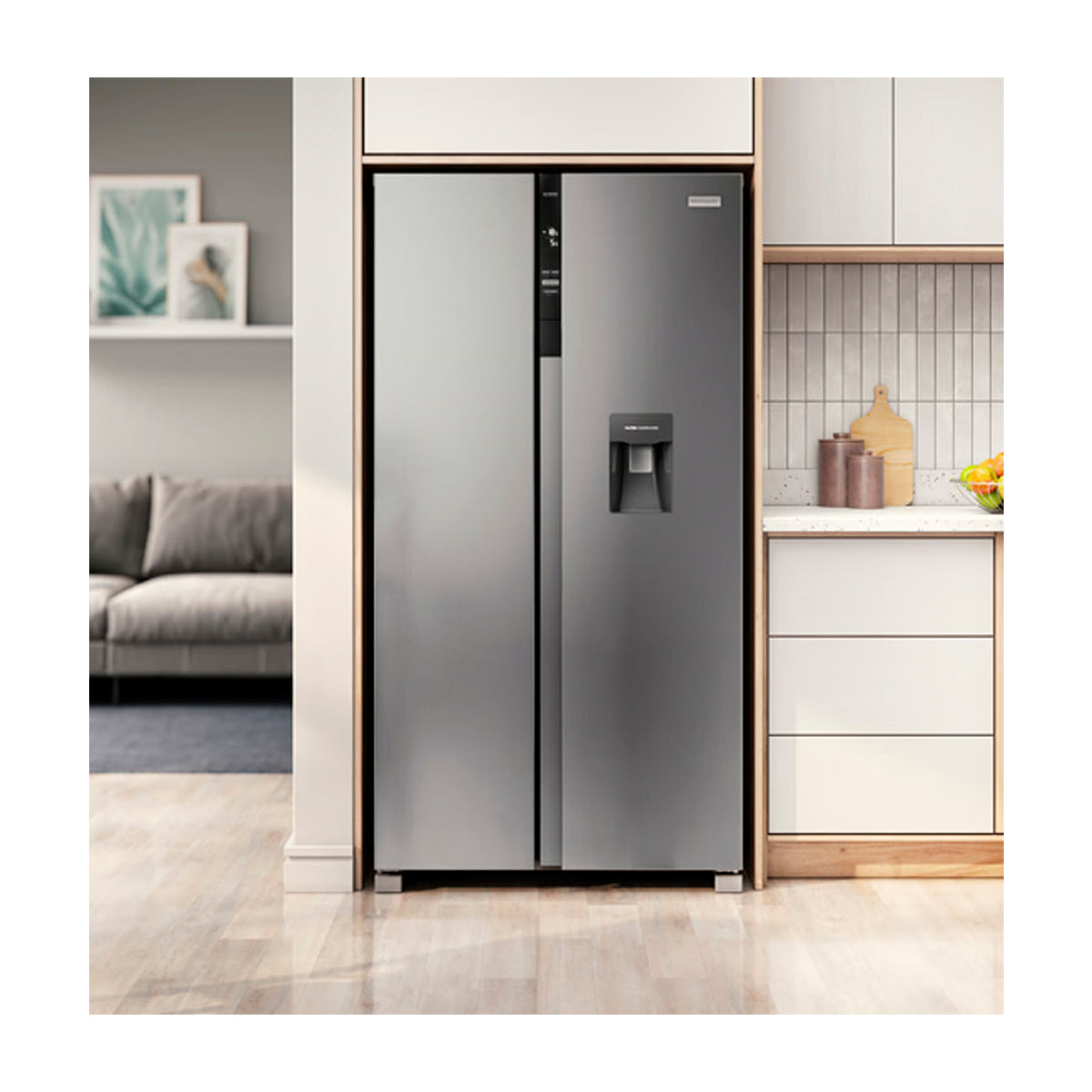 Frigidaire Refrigeradora Side By Side Inverter | Tecnologia Autosense | Panel Digital | Dispensador de Agua | 15.5p3