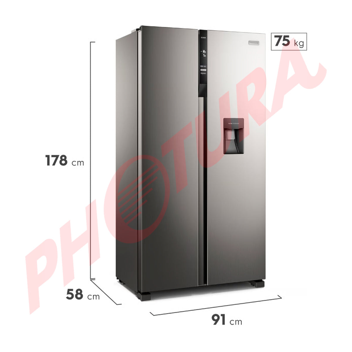 Frigidaire Refrigeradora Side By Side Inverter | Tecnologia Autosense | Panel Digital | Dispensador de Agua | 15.5p3