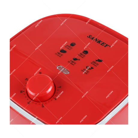 Sankey Freidora de Aire | 2L | Antiadherente | Temporizador | Control de Temperatura | Rojo