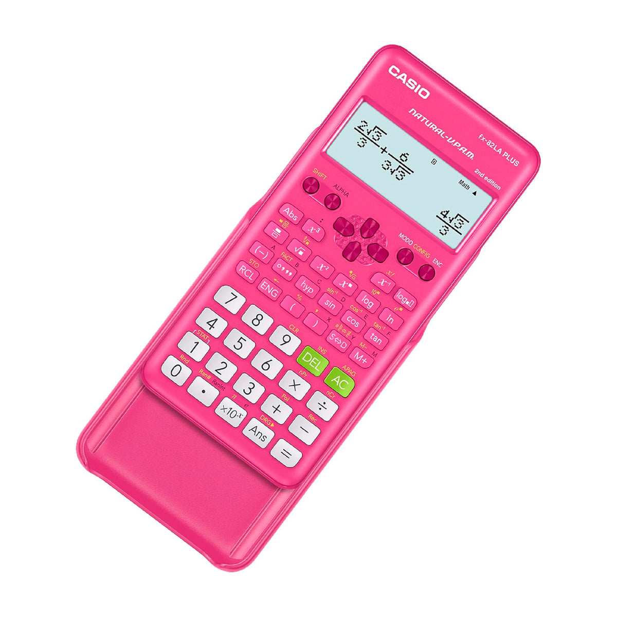 Casio Calculadora Científica de 12 Digitos | 252 Funciones | LCD de Doble Línea | Rosado