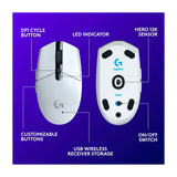 Logitech G305 LIGHTSPEED Mouse Gaming Inalámbrico | RGB | 12000 DPI | Blanco