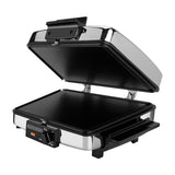 Black & Decker Plancha Sandwichera 3 en 1 | Placas Reversibles | Antiadherentes | Plateado Negro