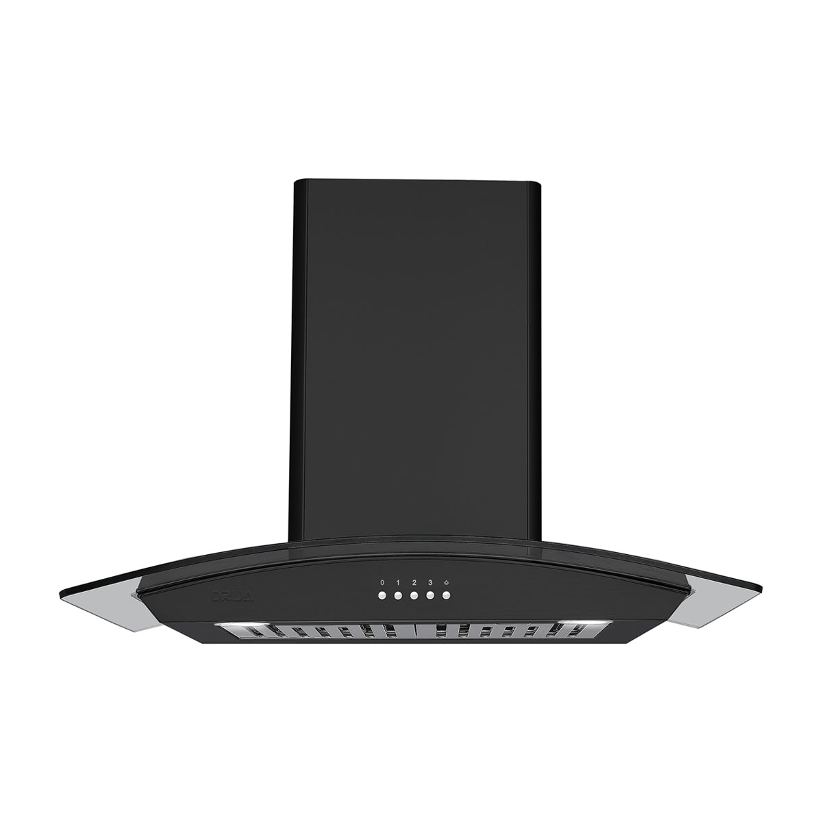 DRIJA Galaxy 76 Black Extractor de Grasa | Tipo Chimenea | 3 Velocidades | 2 Filtros de Carbón | 2 Filtros de Aluminio | 500m3/H | Negro