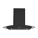 DRIJA Galaxy 76 Black Extractor de Grasa | Tipo Chimenea | 3 Velocidades | 2 Filtros de Carbón | 2 Filtros de Aluminio | 500m3/H | Negro