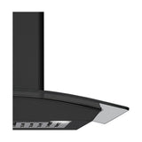 DRIJA Galaxy 76 Black Extractor de Grasa | Tipo Chimenea | 3 Velocidades | 2 Filtros de Carbón | 2 Filtros de Aluminio | 500m3/H | Negro