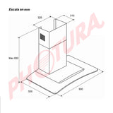 Drija Galaxy 90 Extractor de Grasa | Tipo Chimenea | 3 Velocidades | 2 Filtros de Carbón | 2 Filtros de Aluminio  | 500m3/H