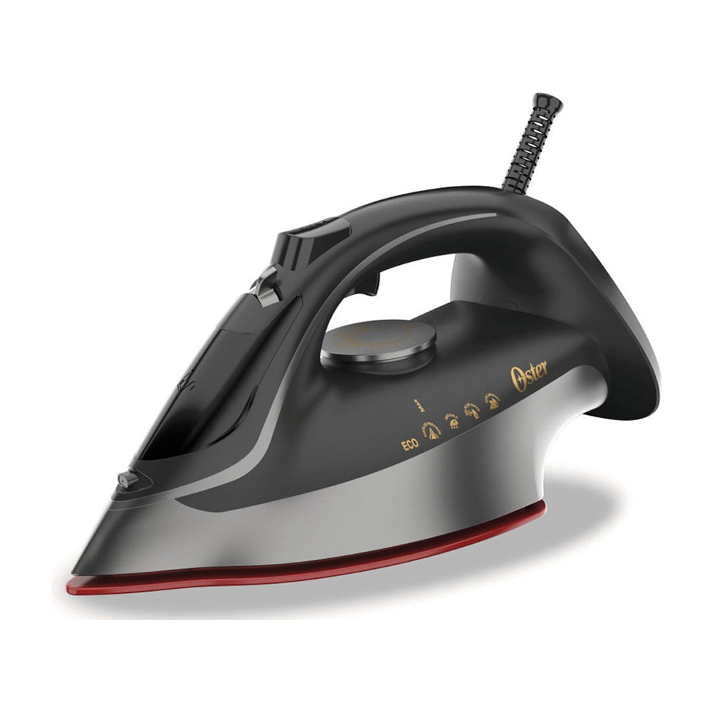 Oster GCSTAC6953 Plancha de Ropa a Vapor | 45% Mas Cobertura | Punta de Precision | Auto Limpieza / Apagado | Aero Ceramic | Sistema Anti-Calcificación | Negro Gris